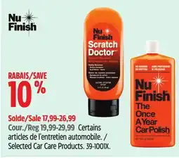 Canadian Tire Nu Finish Selected Car Care Products offer