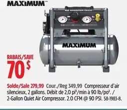 Canadian Tire MAXIMUM 2-Gallon Quiet Air Compressor. 2.0 CFM @ 90 PSI offer