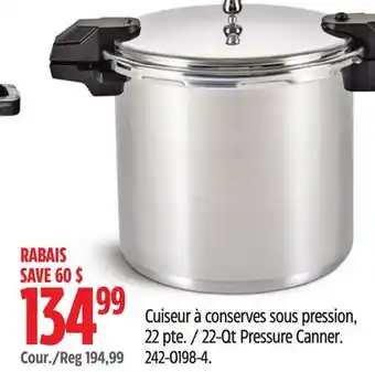 Canadian Tire 22-Qt Pressure Canner offer