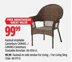 Canadian Tire CANVAS Canterbury Stackable Armchair offer