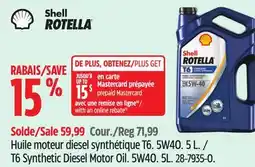 Canadian Tire Shell Rotella T6 Synthetic Diesel Motor Oil offer