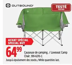 Canadian Tire Outbound Loveseat Camp Chair offer