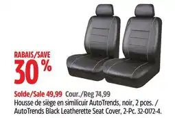 Canadian Tire AutoTrends Black Leatherette Seat Cover, 2-Pc offer