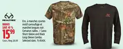 Canadian Tire Realtree Camo Short-Sleeve and Black Long-Sleeve Combo offer