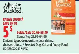 Canadian Tire Selected Dog, Cat and Puppy Food offer