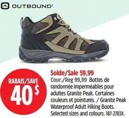 Canadian Tire Outbound Granite Peak Waterproof Adult Hiking Boots offer