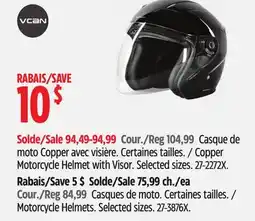 Canadian Tire VCAN Copper Motorcycle Helmet with Visor offer