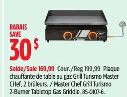 Canadian Tire Master Chef Grill Turismo 2-Burner Tabletop Gas Griddle offer