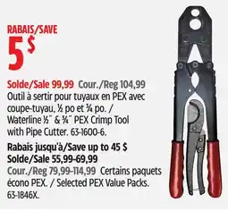 Canadian Tire Waterline 1/2 & 3/4 PEX Crimp Tool with Pipe Cutter offer