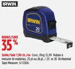 Canadian Tire IRWIN 25' or 26' Bi-Material Tape Measure offer