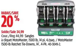 Canadian Tire MotoMaster 1500-lb Ratchet Tie-Downs, 14´, 4-Pk offer