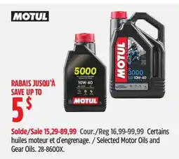 Canadian Tire Motul Selected Motor Oils and Gear Oils offer