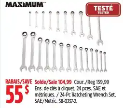 Canadian Tire Maximum 24-Pc Ratcheting Wrench Set. SAE/Metric offer