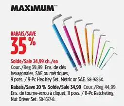 Canadian Tire MAXIMUM 9-Pc Hex Key Set, Metric or SAE offer
