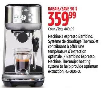 Canadian Tire Bambino Espresso Machine offer