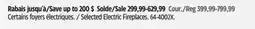 Canadian Tire Selected Electric Fireplaces offer