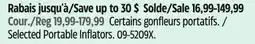 Canadian Tire Selected Portable Inflators offer