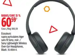 Canadian Tire Sony Lightweight Wireless Over-Ear Headphones offer