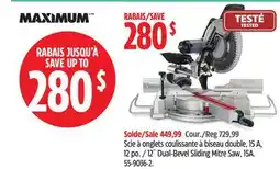Canadian Tire Maximum 12˝ Dual-Bevel Sliding Mitre Saw, 15A offer