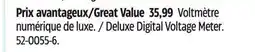 Canadian Tire Deluxe Digital Voltage Meter offer