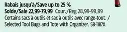 Canadian Tire Mastercraft Selected Tool Bags and Tote with Organizer offer
