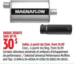 Canadian Tire MagnaFlow Selected Universal Performance Mufflers and Tips offer