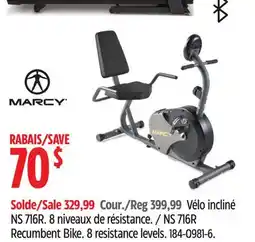 Canadian Tire Marcy NS 7161R Recumbent Bike offer