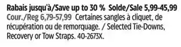Canadian Tire Selected Tie-Downs, Recovery or Tow Straps offer