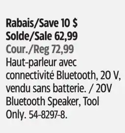 Canadian Tire Mastercraft 20V Bluetooth Speaker, Tool Only offer