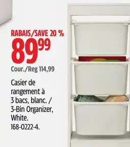 Canadian Tire For Living 3-Bin Organizer offer