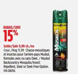 Canadian Tire Muskol Backcountry Mosquito/Insect Repellent, Deet or Deet-Free Option offer