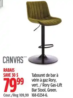 Canadian Tire Canvas Rory Gas-Lift Bar Stool, Green offer