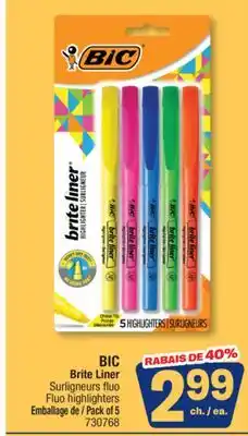 Jean Coutu BIC Brite Liner Fluo highlighters offer