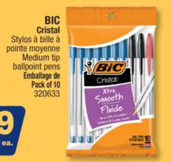 Jean Coutu BIC Cristal Medium tip ballpoint pens offer