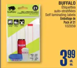 Jean Coutu BUFFALO Self laminating labels offer