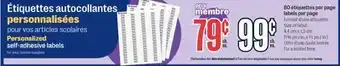 Jean Coutu Personalized self-adhesive labels offer