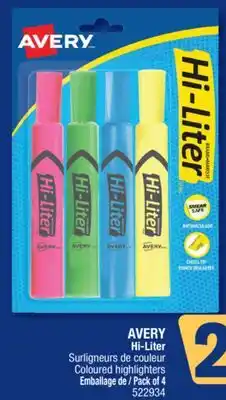 Jean Coutu AVERY Hi-Liter Coloured highlighters offer