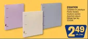 Jean Coutu EQUATION Plastic binders offer