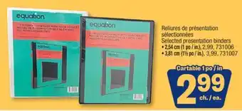 Jean Coutu EQUATION Selected presentation binders offer
