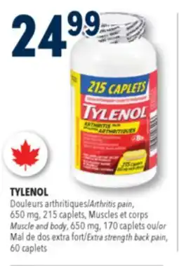 Familiprix TYLENOL Arthritis pain, Muscle and body, 650mg, 170caplets or 60caplets offer