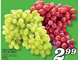 Marché Richelieu RAISINS ROUGES OU VERTS SANS PÉPINS | RED OR GREEN SEDDLESS GRAPES offer