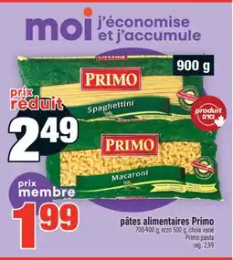 Super C PÂTES ALIMENTAIRES PRIMO | PRIMO PASTA, 700-900G OR 500G offer