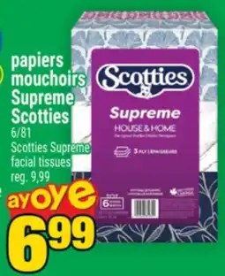 Super C MOUCHOIRS SUPREME SCOTTIES | SCOTTIES SUPREME FACIAL TISSUES offer
