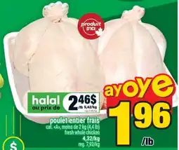 Super C POULET ENTIER FRAIS | FRESH WHOLE CHICKEN offer
