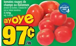 Super C TOMATES ROUGES DE CHAMPS OU ITALIENNES | RED OR ITALIAN TOMATOES offer