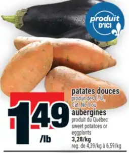 Super C PATATES DOUCES, AUBERGINES | SWEET POTATOES OR EGGPLANTS offer
