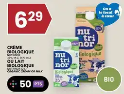 Rachelle-Bery Grocery NUTRINOR 35% M.G. (473 mL) NUTRINOR(2 L) ORGANIC CREAM OR MILK offer