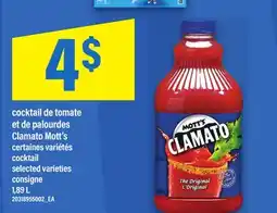 Maxi COCKTAIL DE TOMATE ET DE PALOURDES CLAMATO MOTT'S | COCKTAIL, 1,89 L offer