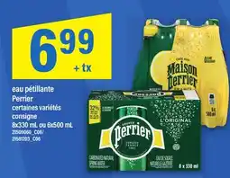 Maxi EAU PÉTILLANTE PERRIER | CONSIGNE 8X330 ML OU 6X500 ML offer