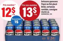 Maxi BOISSONS GAZEUSES PEPSI OU THÉ GLACÉ BRISK, 24x355 ML offer